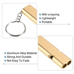 Emergency Survival Whistle, 4pcs Double Whistle Tubes Super Strong Aluminum