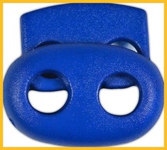 West Coast Paracord 2-Hole Bean Cord Locks Blue 5 Pack Plastic 5mm Hole Size