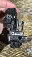 A2S Survival Paracord Bracelet with Emergency Whistle Black