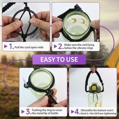Water Bottle Handle Strap Paracord Handle Strap Cord with Carabiner Fits Wide