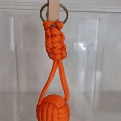 Generic Orange 4″ Paracord Monkey Fist Keychain Lanyard with Key Ring (B3)