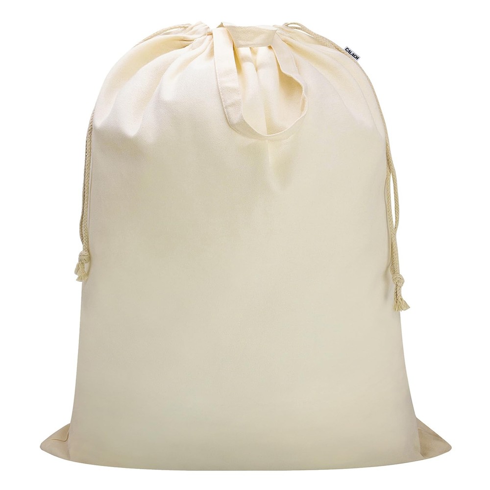 CALACH Canvas Laundry Bag 33″Wx 35″H, Thick XL 33″W x 35″H┃1 Pack, Beige