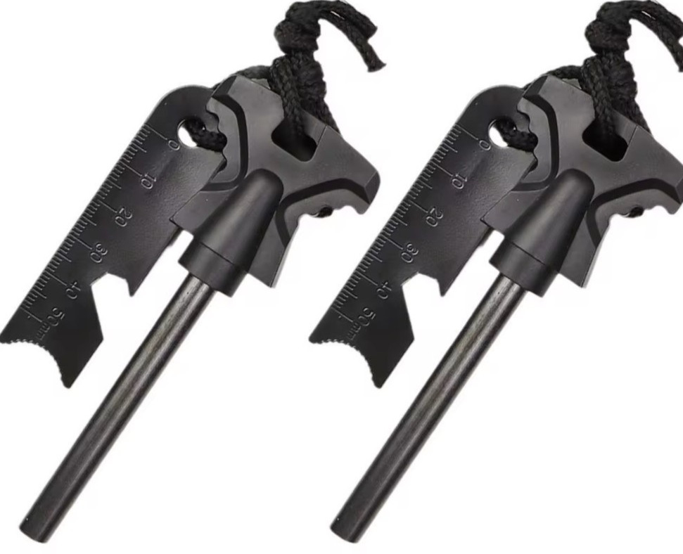2pc Fire Starter Flint Steel Striker Survival Kit Ferro Rod Camping Outdoor Tool