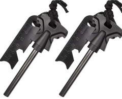 2pc Fire Starter Flint Steel Striker Survival Kit Ferro Rod Camping Outdoor Tool