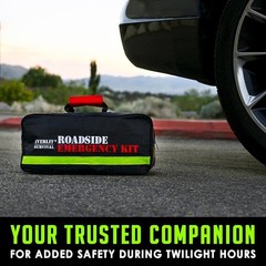 Emergency Car Survival Kit – Roadside Safety Tools, Tire Inflator, First Aid, Ju