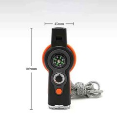 SURVIVAL WHISTLE/COMPASS/THERMOMETER/LIGHT/MAGNIFIER/MIRROR/STORAGE 7-IN-1