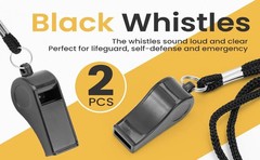JKQAGD 2PCS Sports Whistles with Lanyard Loud Crisp Sound Whistle Ideal for