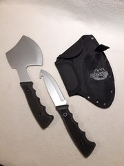 Adventuridge Knife and Ax, Hatchet Combo W Sheath Camping Survival Gear