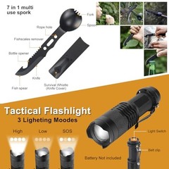11-in-1 Emergency Survival Kit for Men, Outdoor Gear for Camping Hiking