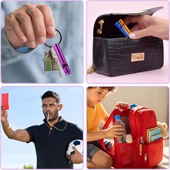 200 Pcs Aluminum Extra Loud Emergency Whistle Keychain Bulk Set