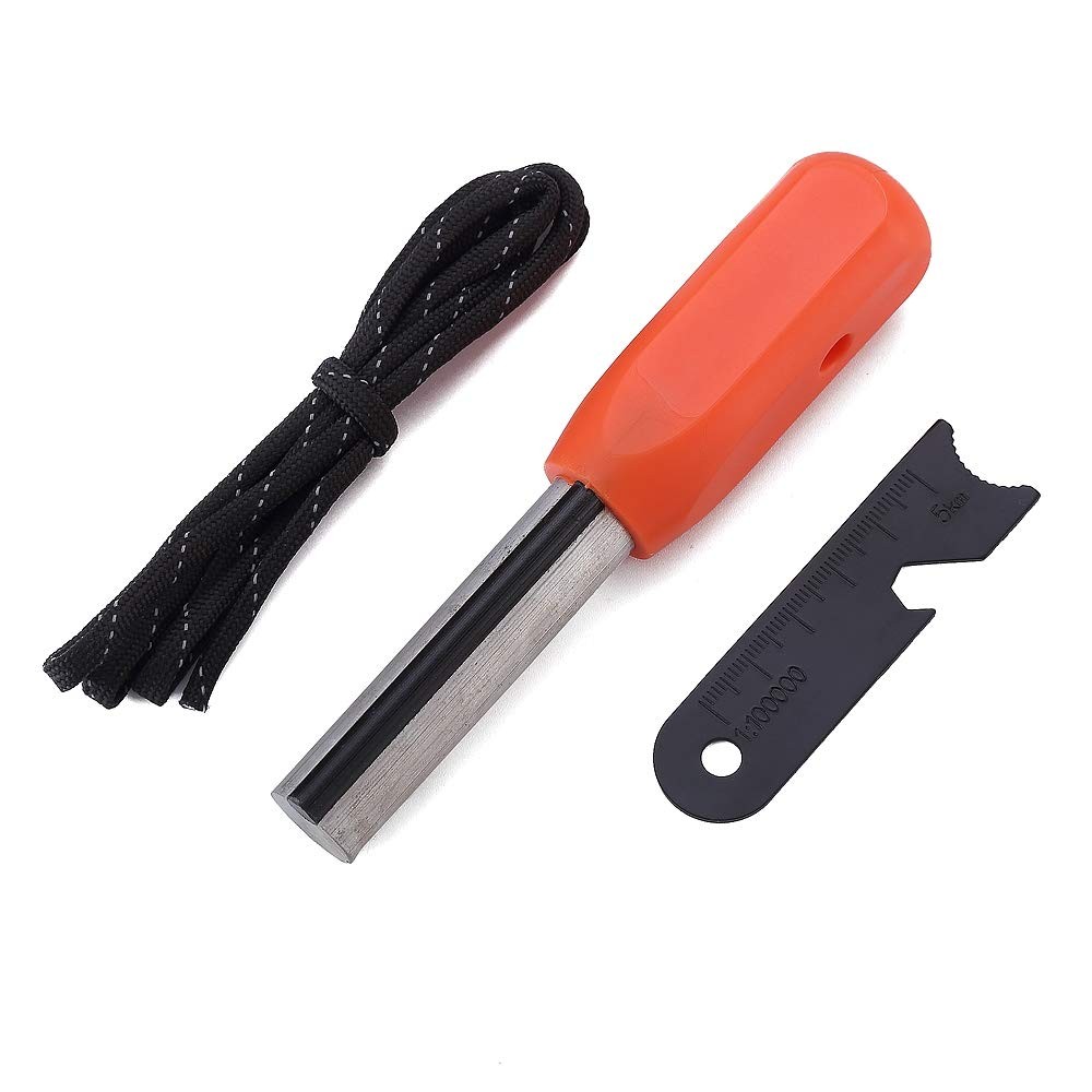 Outdoors Emergency Fire Starter，Magnesium Mg Rod Integrate with Ferro Rod, wi…