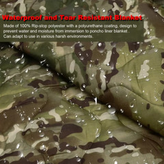 Tactical Army Woodland Water Repellent Quilted Blanket Camping Shooting Hunting
