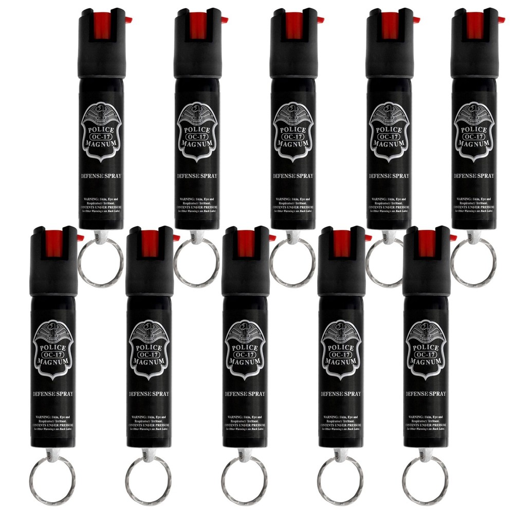 10 Police Magnum pepper spray .75oz keyring personal safety defense protection