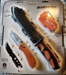 Camillus Warrior Pack 12.8 Survival Knife, Stinger Knife, Folding Knife, Whistle