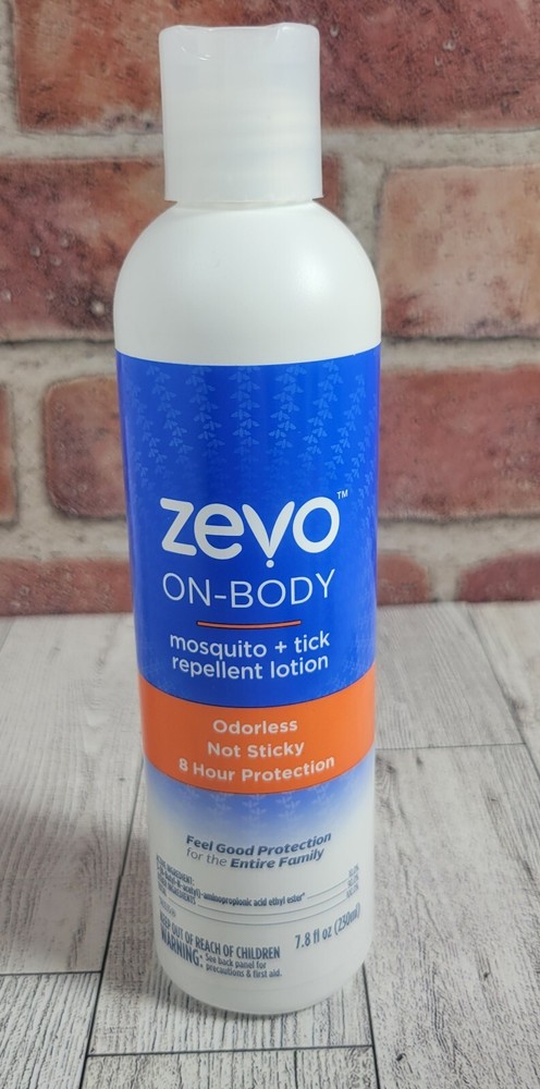 Zevo On-Body Mosquito + Tick Repellent Lotion 7.8 Fl Oz NEW