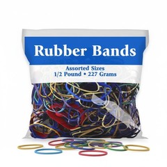 BAZIC Assorted Dimensions 227g/0.5 lbs. Rubber Bands, Multi 1-Pack, Multiple
