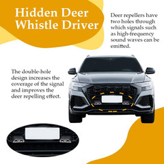 2PCS Deer Whistles for Car, Automotive Animal Warning Devices with Rubber Pads,