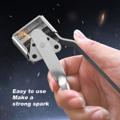 2PCS Triple Flint Torch Striker with 6 Replacement Long Lasting Flints, Spark