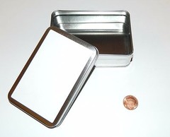 3 X 6oz Rectangular Blank White Label Slip-On Lid Metal Crafts Tin Container Box