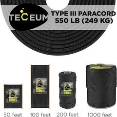 Paracord Rope 550 lb 4mm – Parachute Cord – Utility Camping Rope | 100 ft