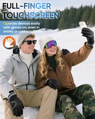 GoSkala Winter Gloves for Women Men, Waterproof and Warm, X-Large, Black