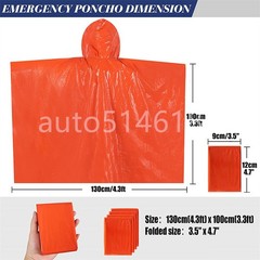 2Pcs Emergency Hooded Poncho Insulated PE Rain Coat Windproof Outdoor Hiking