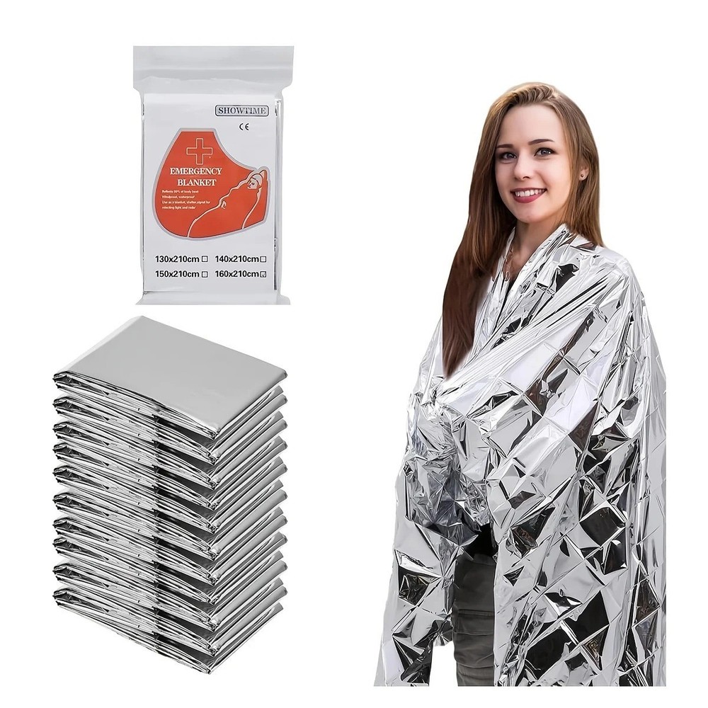 8 Pack Emergency Mylar Blankets Thermal Rescue Blanket Survival Gear