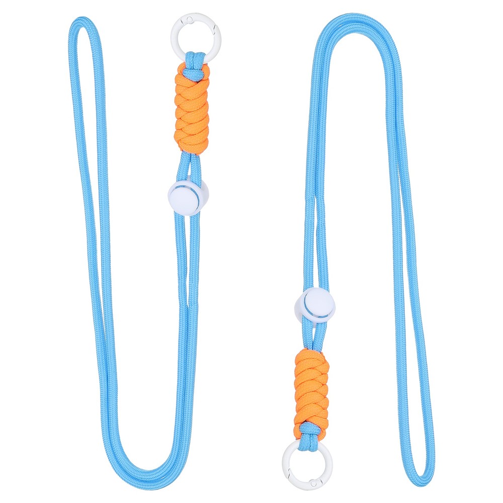 2 Pcs Paracord Lanyard Necklace, with Key Ring, Blue White Orange