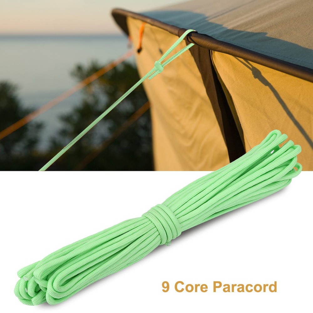 Luminous Paracord Cord Lanyard 9 Cores Outdoor Survival Glow in the Dark