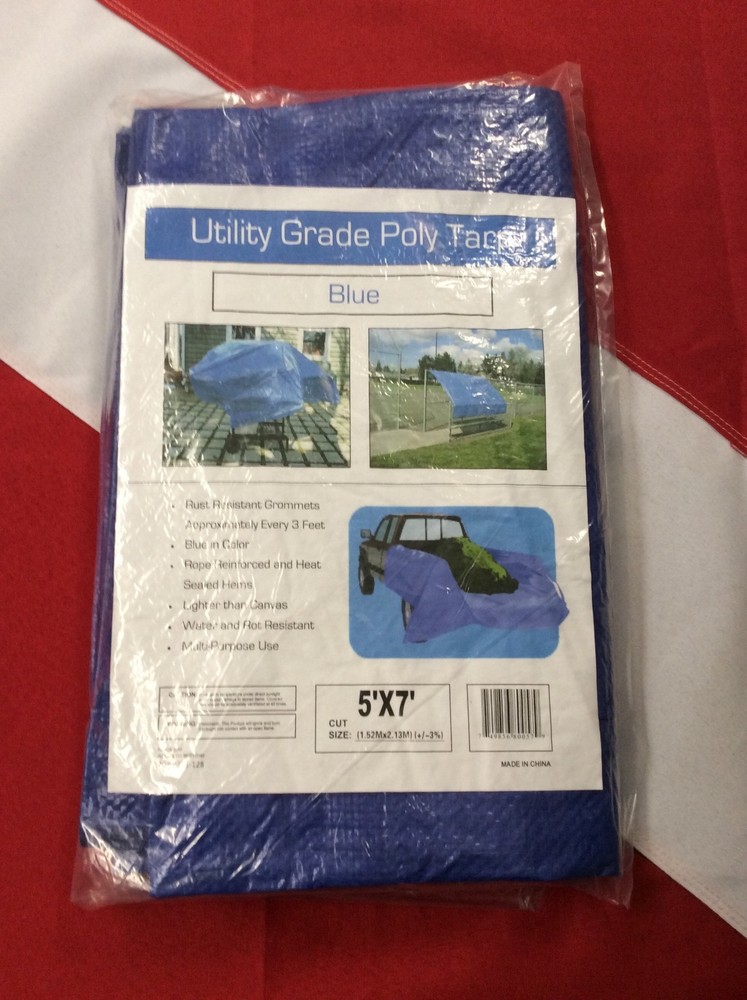 Utility grade poly tarp survival prepper bug out bag hiking boating disaster