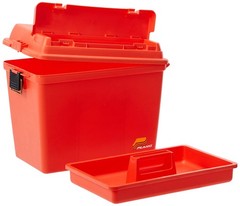 Plano Extra Large Dry Storage Box with Tray Orange One Size, Multi