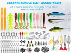 PLUSINNO Fishing Lures, 137Pcs Tackle Box with Included, 5″