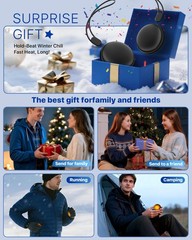 Pocket Size Hand Warmers Rechargeable 2 Pack,20Hrs Long Safe Small, Black