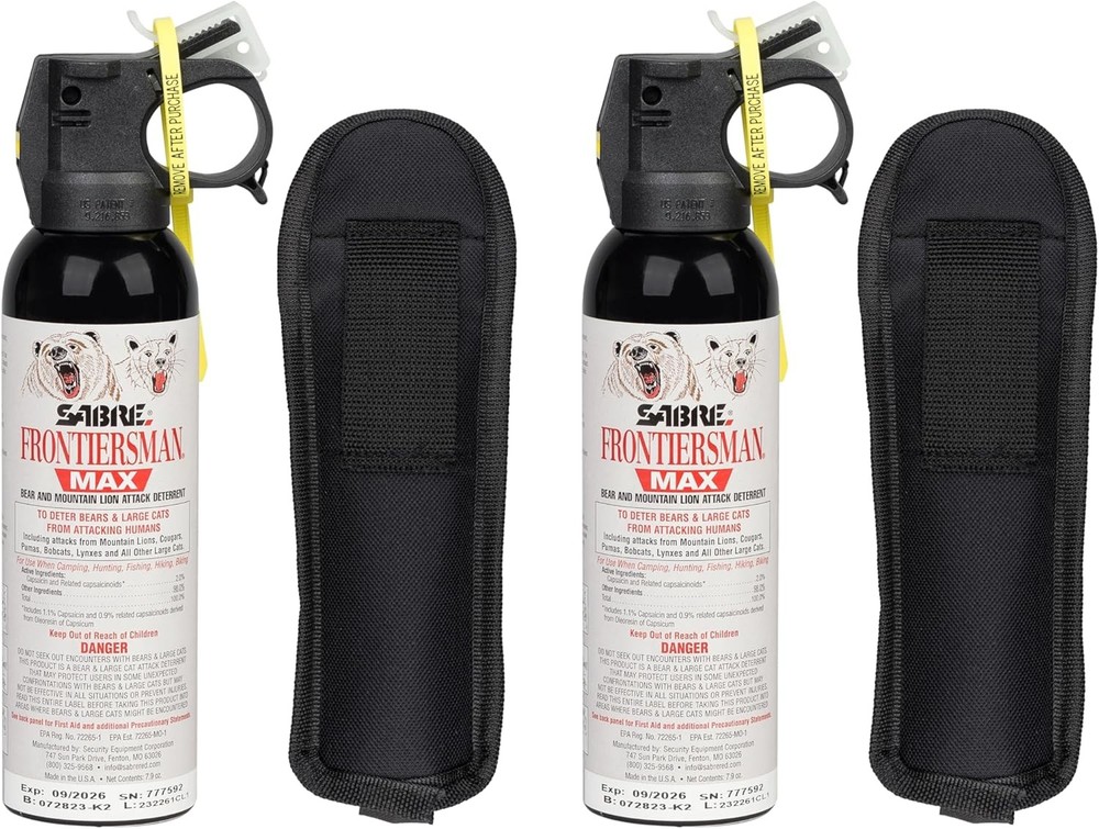 SABRE Frontiersman MAX Bear & Mountain Lion Deterrent Spray, 7.9 oz, 40 ft Range
