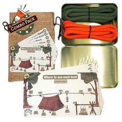 Knot Tying Kit | Camping & Outdoor Knots Edition – by Regular + Large Cards Kit