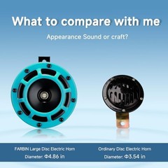Car Horn Supertone Horn 12V Motorcycle Horns Loud Horns for Car, High cyan