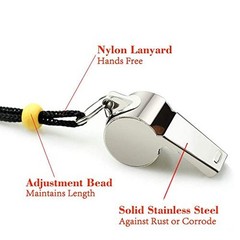 Whistle, 2 Pack Stainless Steel Sports Whistles with Silver(Stainless Steel)