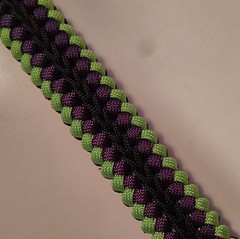 Purple Green Black Paracord Bracelet with Buckle