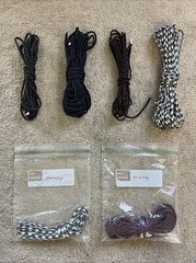 LOT OF 6 BLACK 550 7 Strand Paracord WHITE GRAY BLUE RED + BURGUNDY MADE IN USA