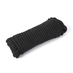 50 Foot 1100lbs Paracord Rope 100% Polyester Durability Flexibility Black