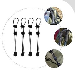 4Pcs Black Adjustable Buckle Elastic Rope for Hiking Climbing Stick Straps