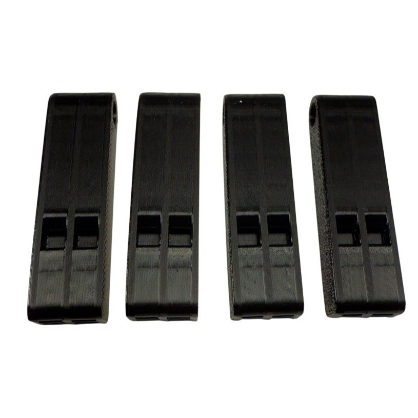 4pc Supersonic Safety Whistle Black 3D Necklace Charm Hiking Camping Gear Small