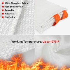 SecuCaptain Emergency Fire Blanket for Home and Kitchen 2 Pack 40 x40 Flame