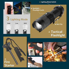 Survival Kit 13 in 1 Tactical Gear for Camping Hiking Outdoor Adventure Tools