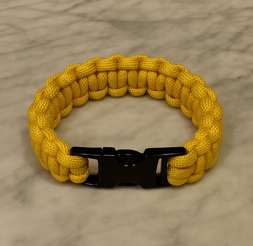 Golden Yellow Cobra Paracord Bracelet with Metal Buckle