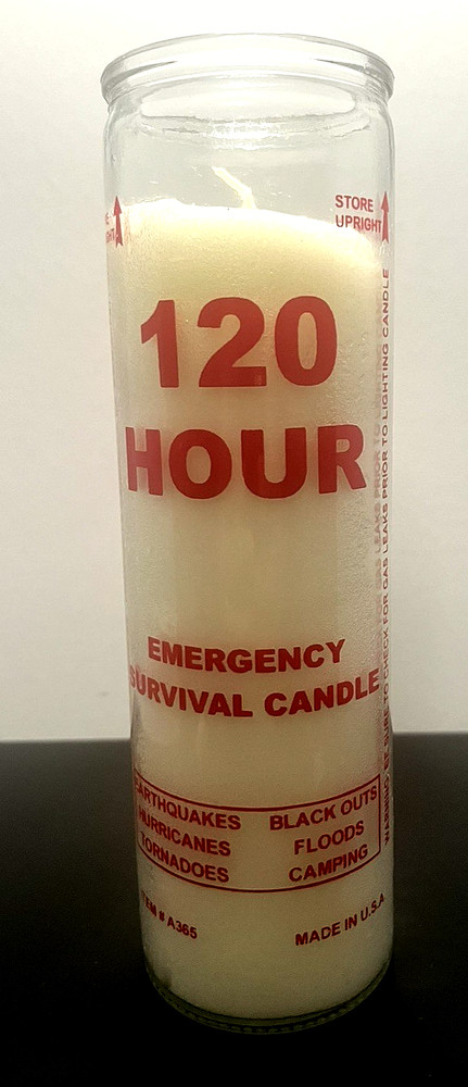 Emergency Survival Candle, 120 hour 8” Item A365 Outdoor