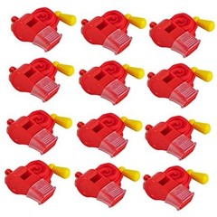 12 Pack Sport Whistles with Lanyar for Coaches, Referees and 12 Pcs(red)