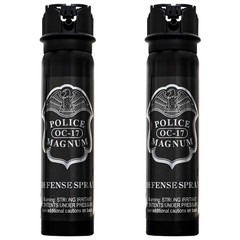 2 POLICE MAGNUM Tactical Pepper Spray 5oz Flip Top FOG Self Defense Protection