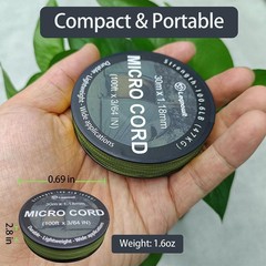 Legnowit Micro Paracord, 1.18mm x 100ft Thin Mini Utility Braided Small Parac…