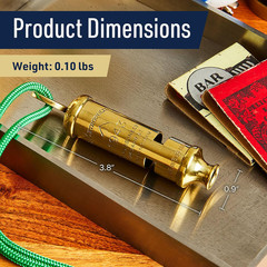 Brass Whistle with Keychain Ring – Loud Two Tone 102Db Whistle for Coaches, Refe